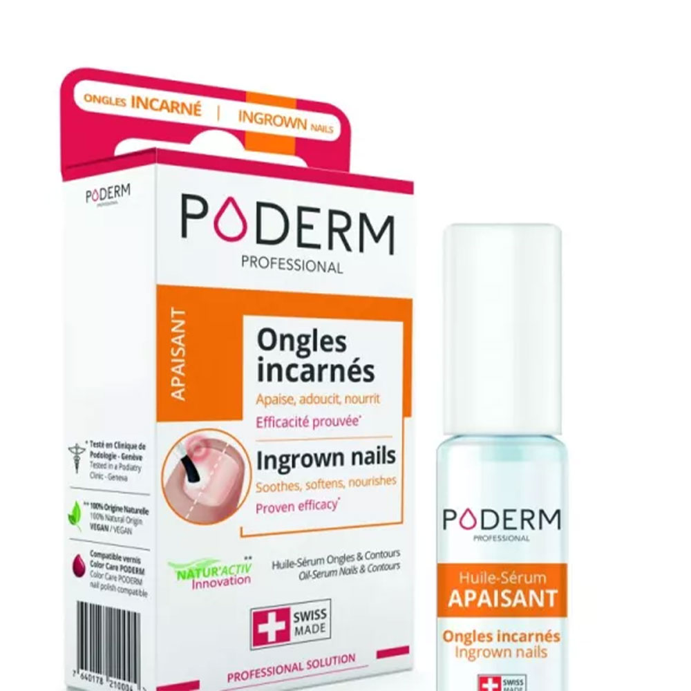 Poderm Aceite Serum Calmante Para uñas Sensibles Ongles Incarnés 8ml