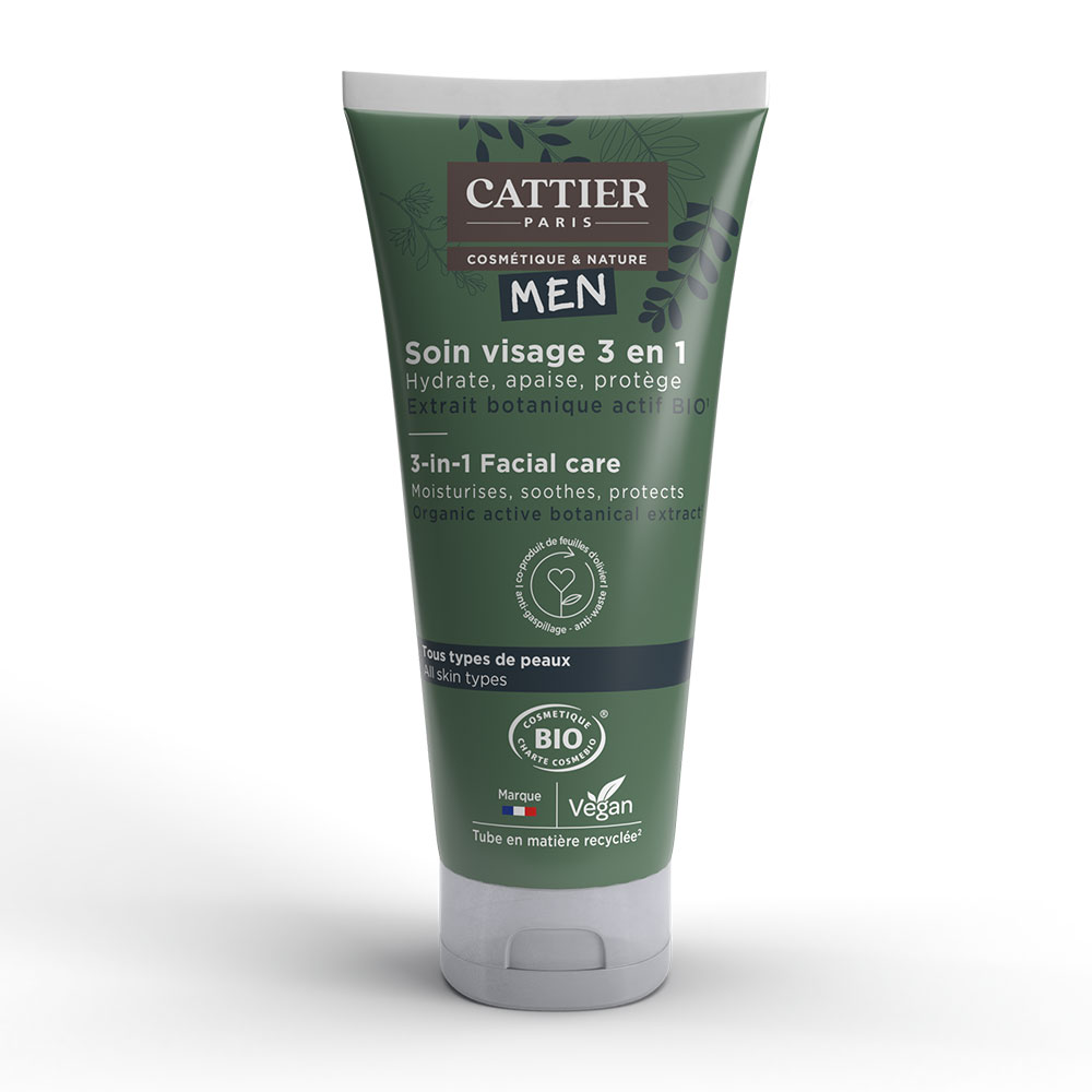 Cattier Hombre Cuidado facial ecológico 3 en 1 Todo tipo de pieles 50 ml