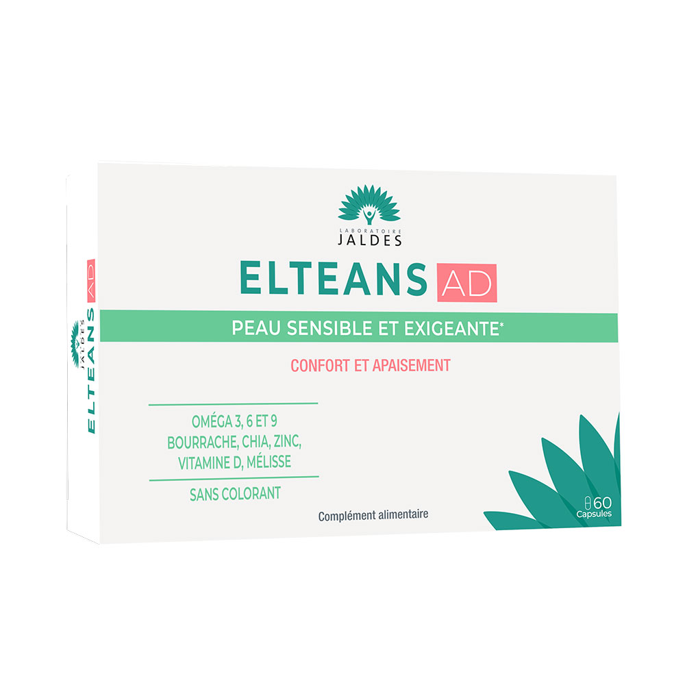 Jaldes Elteans Elteans AD Piel sensible y exigente 60 cápsulas Confort y calmante Jaldes AD Piel sensible y exigente Confort y alivio 60 cápsulas