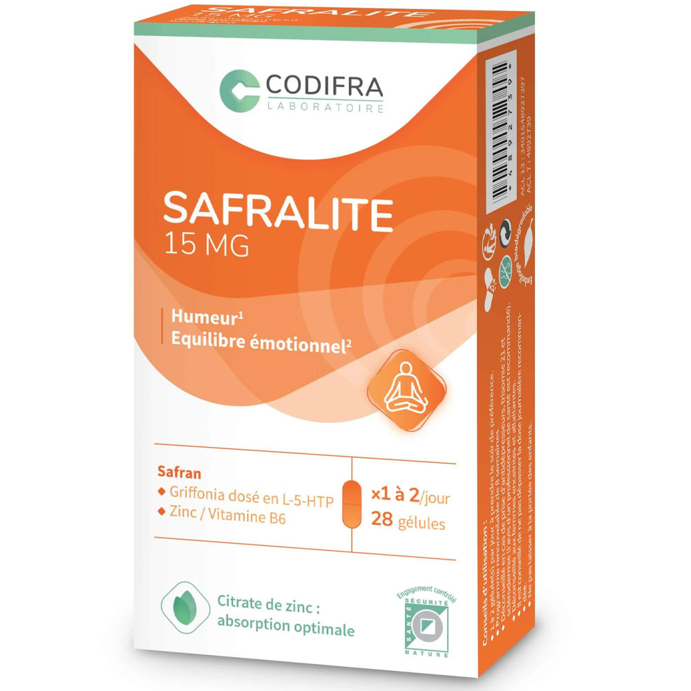 Codifra Safralite 15 mg humor y equilibrio emocional 28 cápsulas