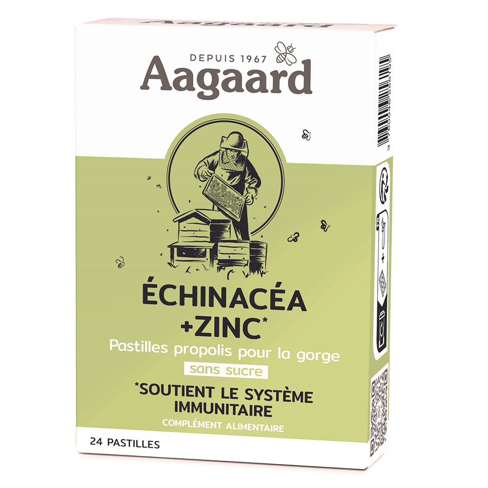 Aagaard Echinacea + Zinc Pastillas de Propolis sin Azúcar 24 comprimidos