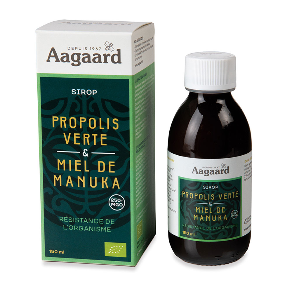 Aagaard Propóleo verde Jarabe de propolis y Miel de manuka bio 150ml