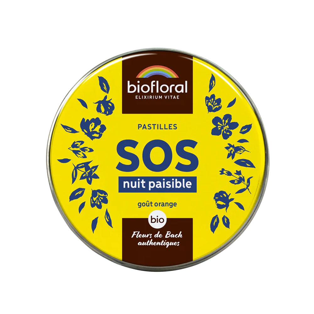 Biofloral Pastillas SOS noche tranquila bio sabor naranja 50g