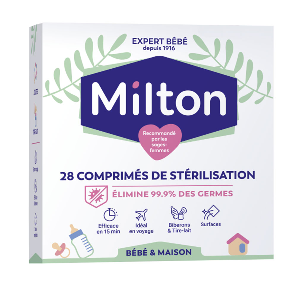 Milton Pastillas de esterilización higiene del bebé y del hogar 28 comprimidos