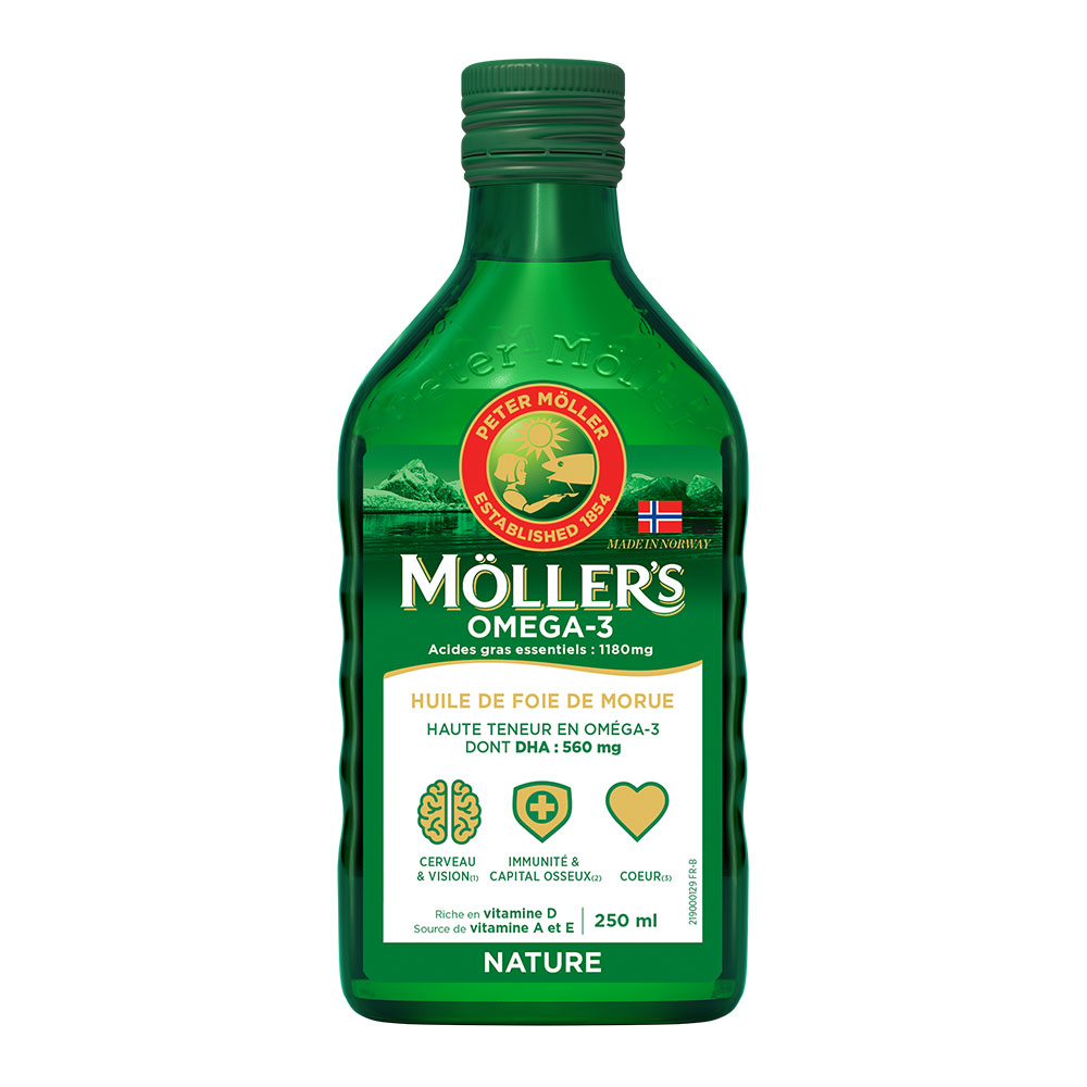 Moller'S Aceite de hígado de bacalao omega-3 líquido sin aroma 250 ml