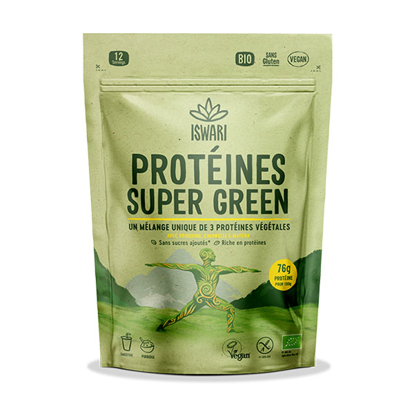 Iswari Proteína Vegetal Proteínas ecológicas Super Green 250g