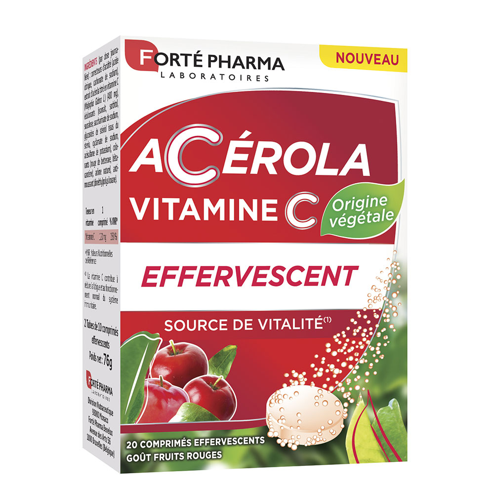 Forté Pharma Acerola vitamina C sabor frutos rojos 20 comprimidos