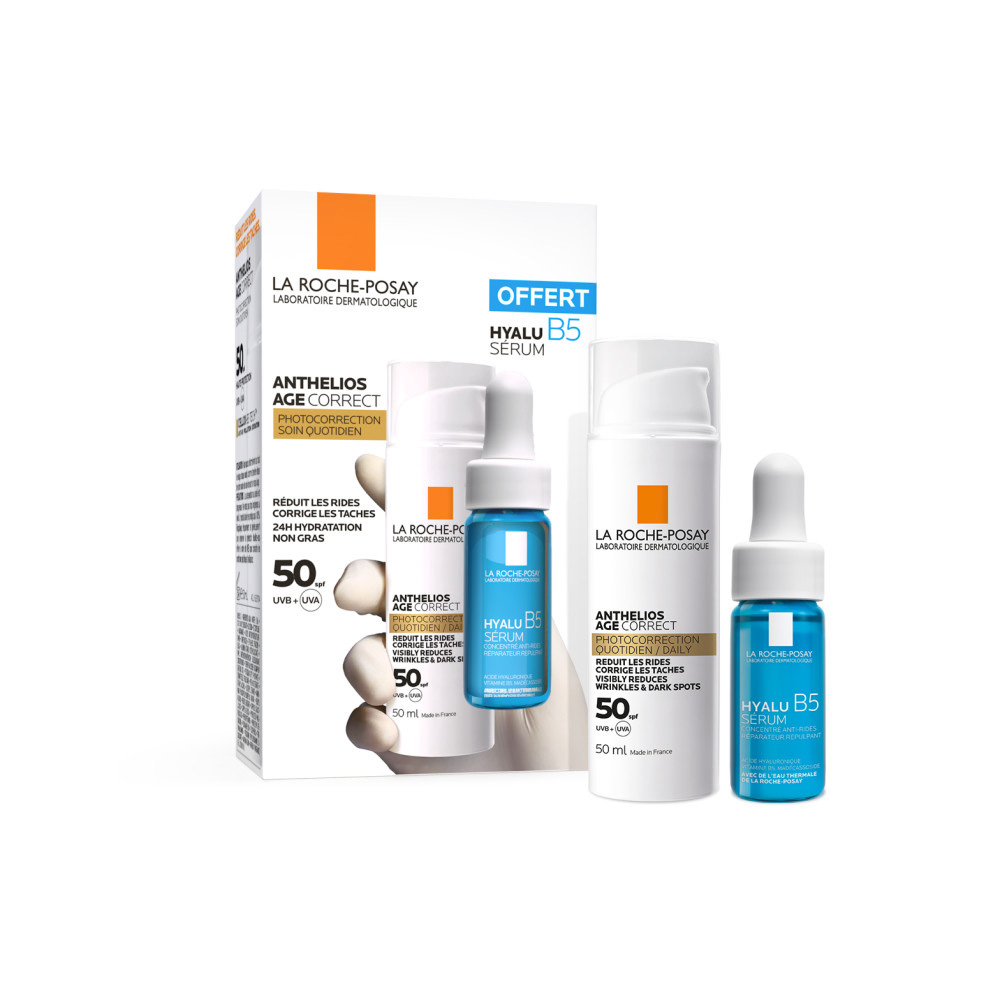 La Roche-Posay Anthelios crema solar rostro SPF50 50ml + sérum Hyalu B5 Age Correct 10ml