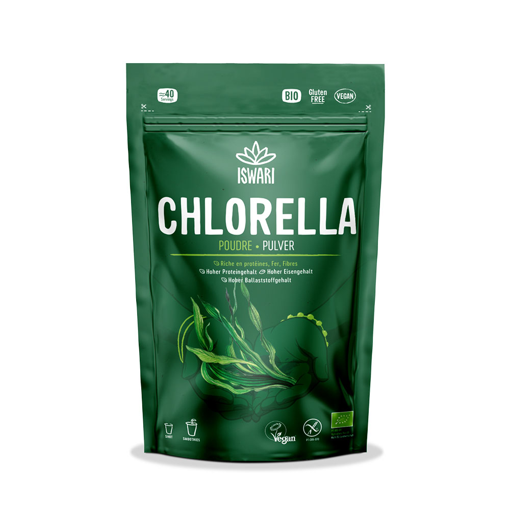 Iswari Super Aliment Pur Chlorella en polvo BIO 125g