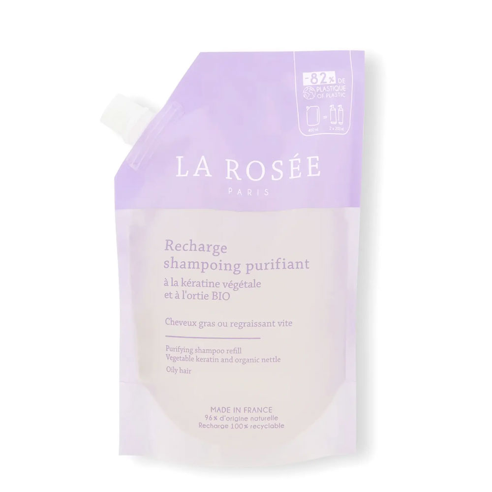 LA ROSÉE Recarga champú purificante con queratina vegetal y ortiga bio 400 ml