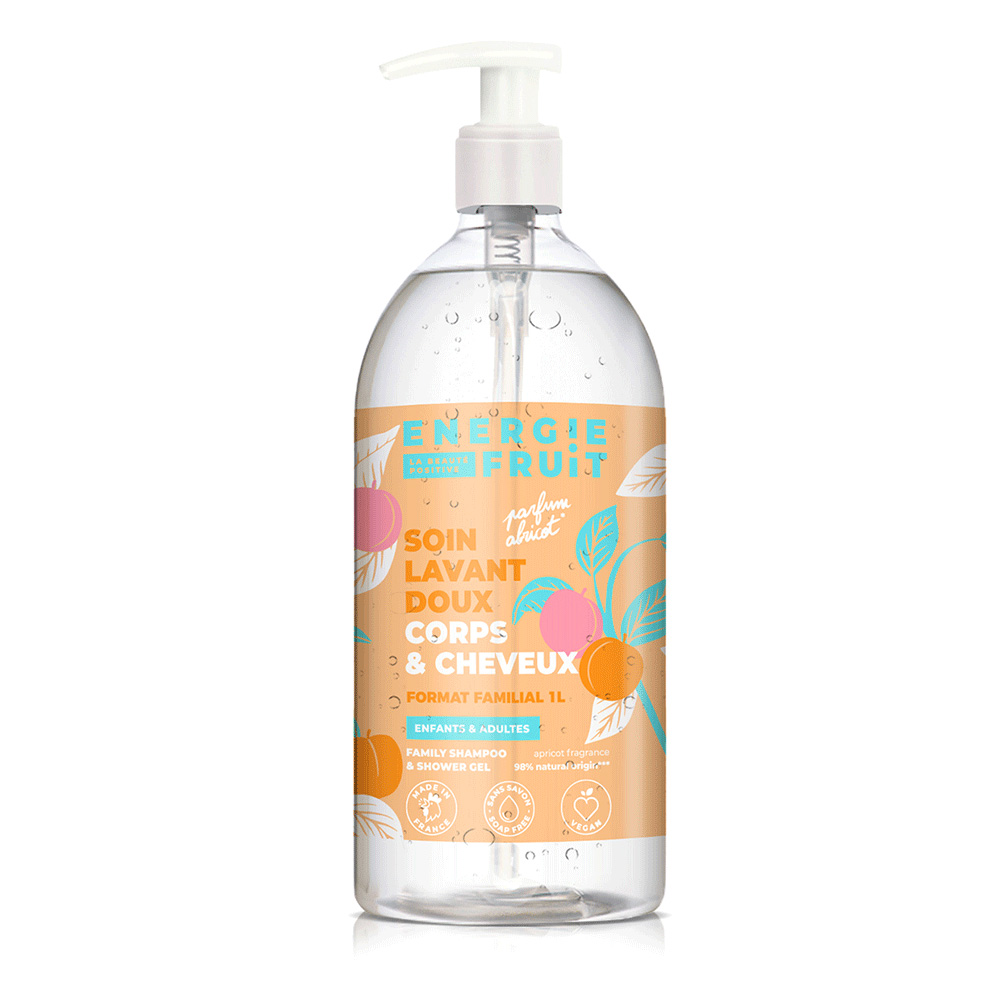 Energie Fruit Gel limpiador suave cuerpo y cabello albaricoque suave 1 l