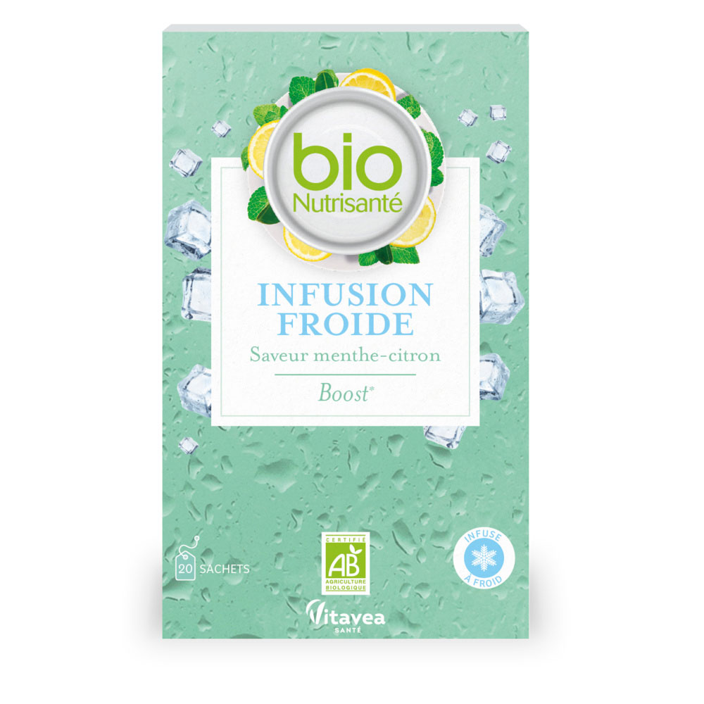 Vitavea Santé BioNutrisanté Infusion Froide Saveur Menthe Citron Boost 20 sobres