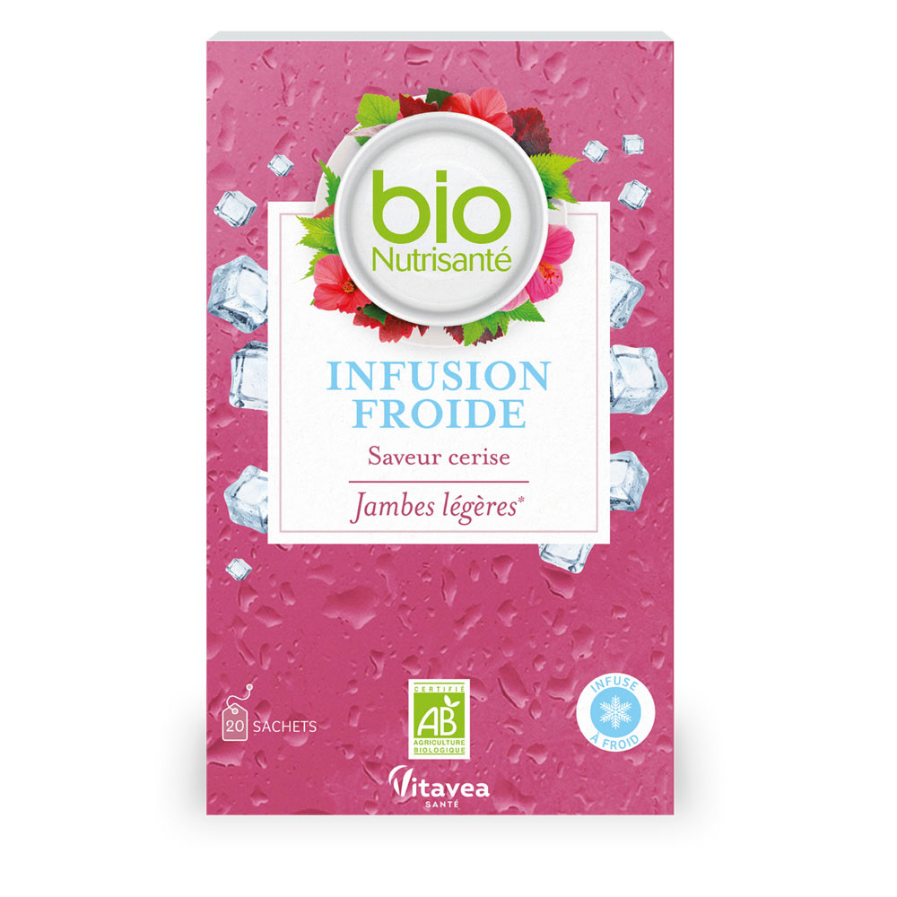 Vitavea Santé BioNutrisanté Infusion Froide Saveur Cerise Jambes Légères 20 sobres