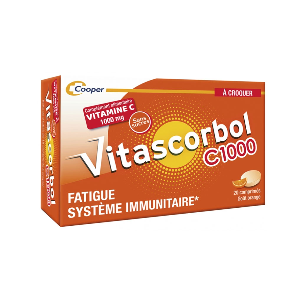 Vitascorbol Vitamina C1000 Sabor a naranja 20 comprimido