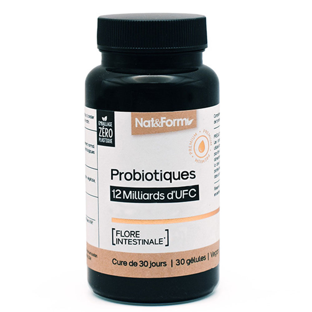 Nat&Form Probióticos 12 mil millones de UFC Flora intestinal 30 cápsulas