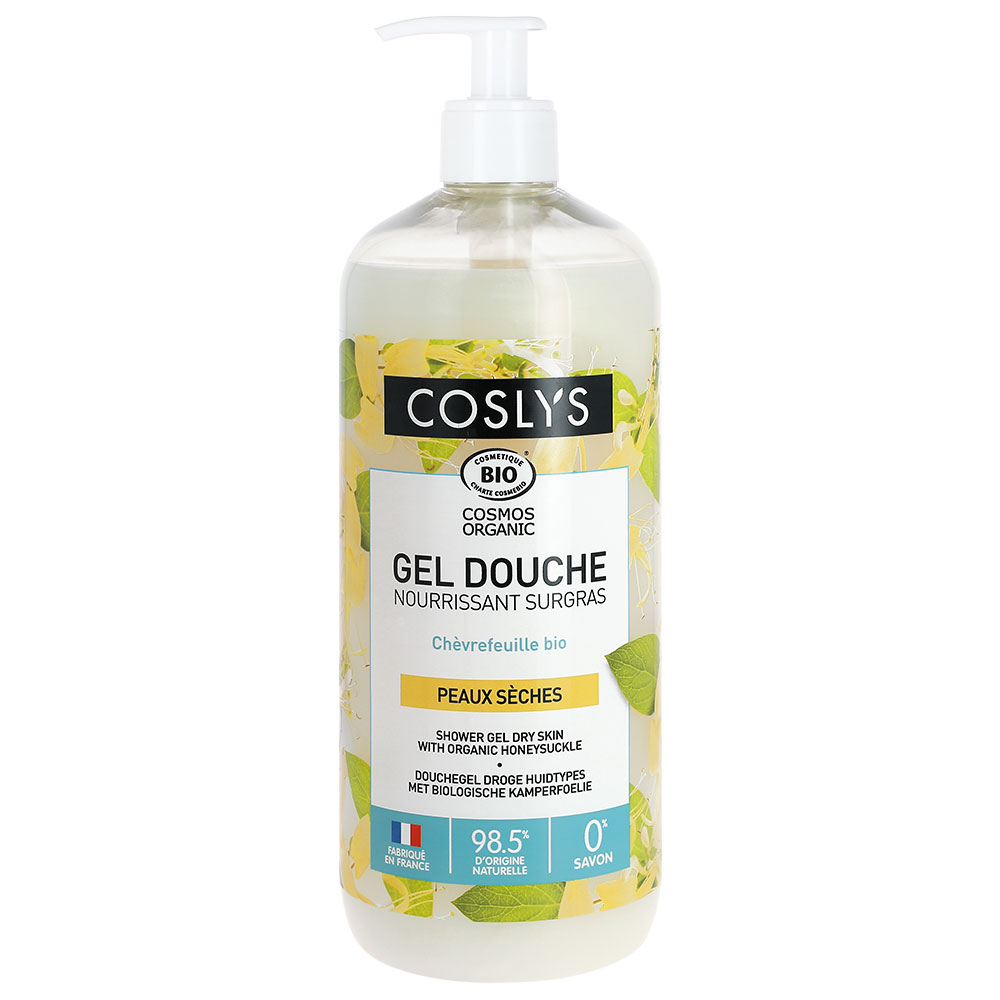 Coslys Gel de ducha nutritivo supergraso con madreselva Bio Piel seca 1L