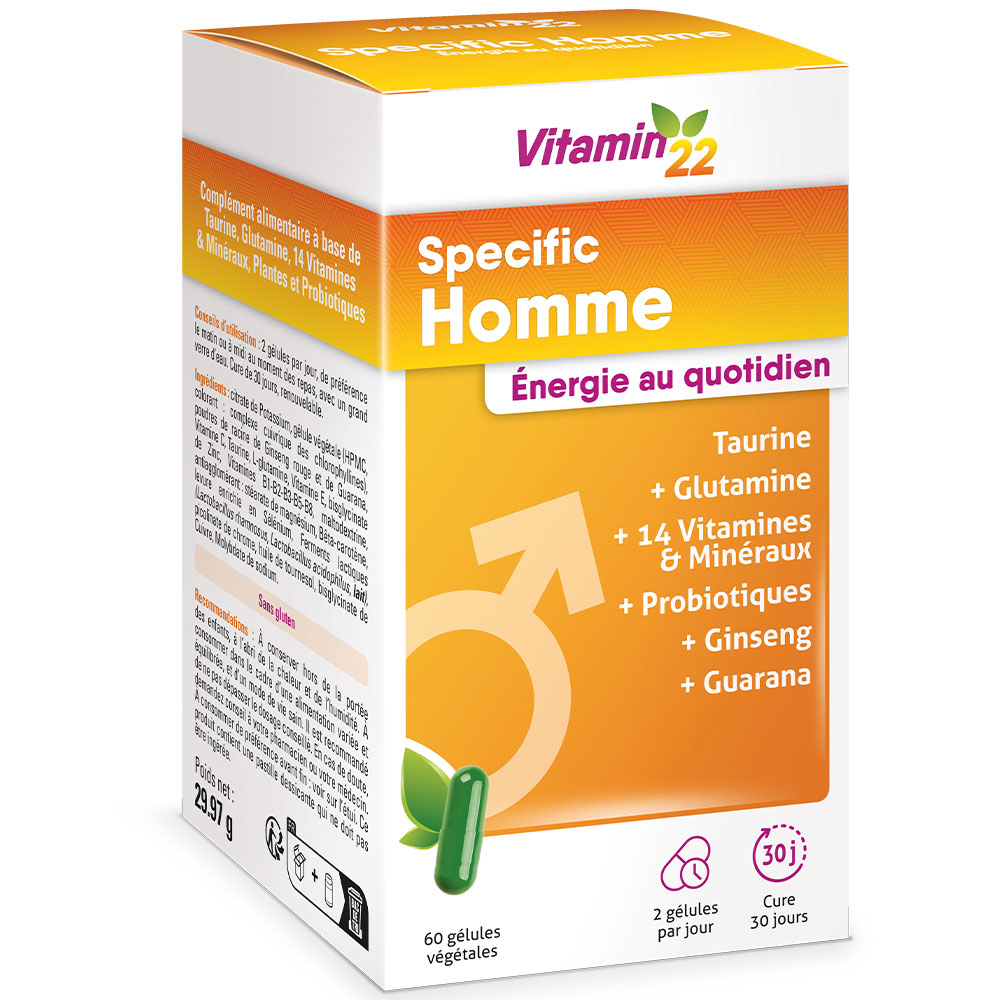 Vitamin'22 Hombre energía diaria 60 cápsulas vegetales