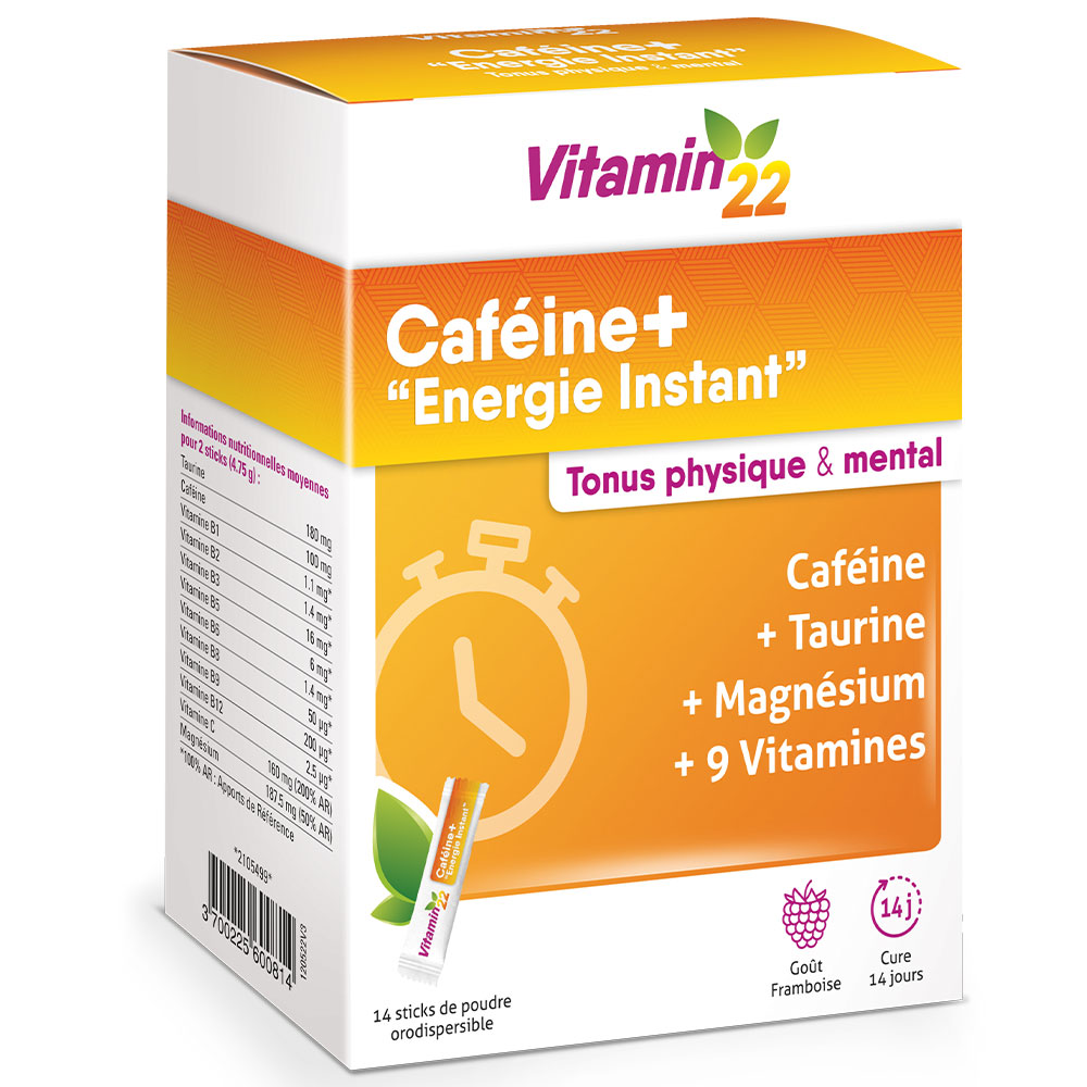 Vitamin'22 Cafeína+ Energía Instantánea 14 palos