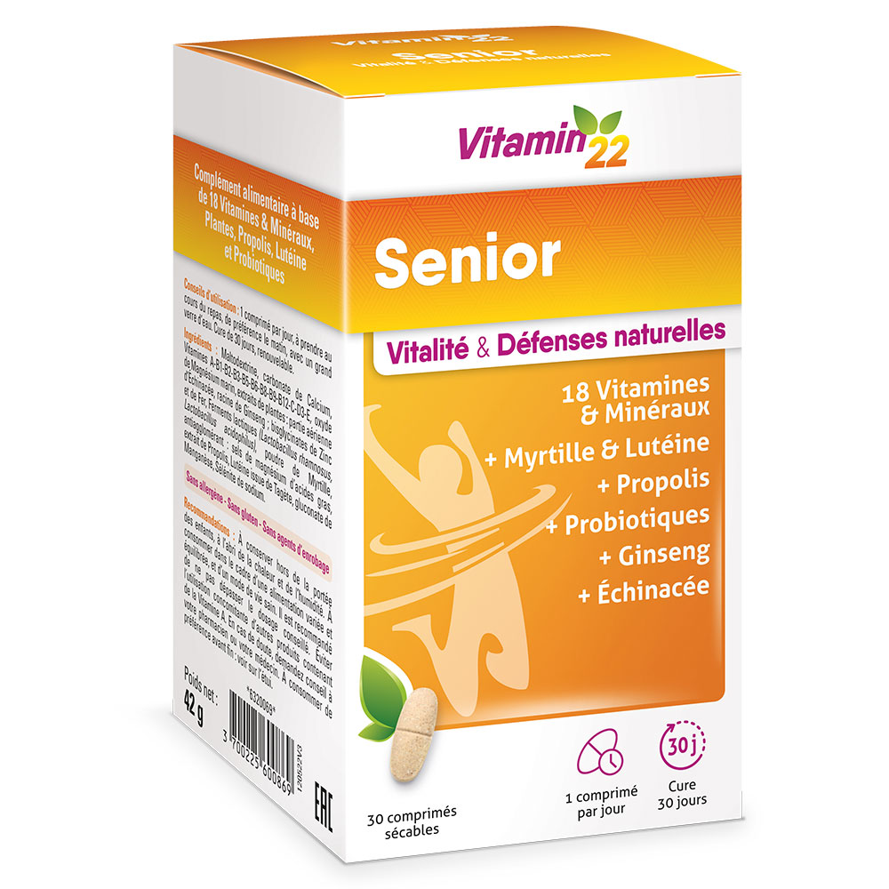 Vitamin'22 Senior Vitalidad y defensas naturales 30 comprimidos