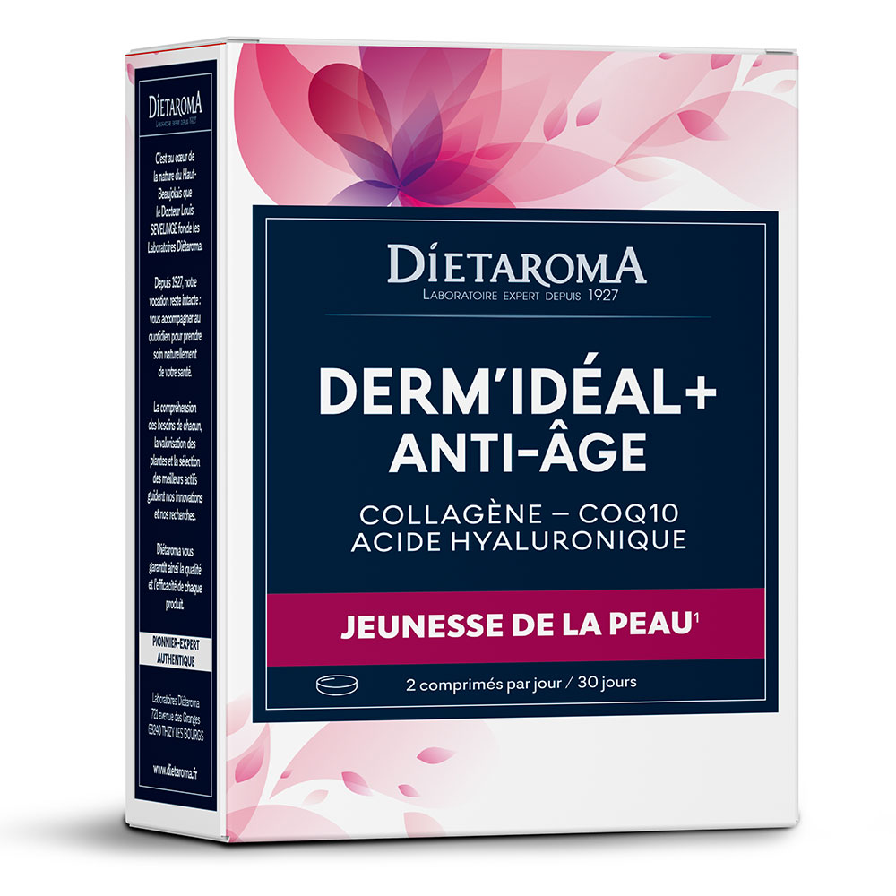 Dietaroma Derm'Idéal + Antiedad Colágeno - Coq10 Ácido hialurónico 60 cápsulas