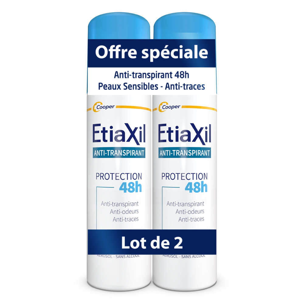 Etiaxil Antitranspirante Desodorante aerosol protección 72h piel sensible 2 x 150 ml