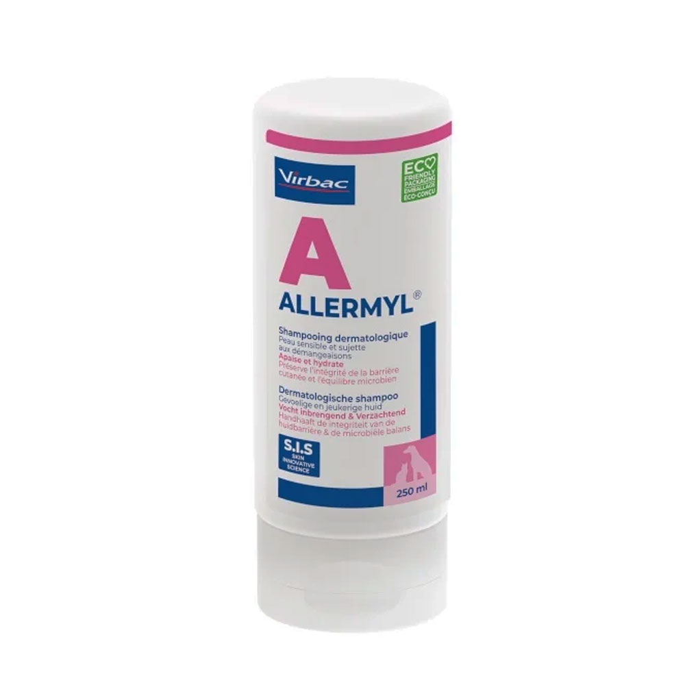 Virbac Allermyl Champú dermatológico para perros y gatos Piel sensible e irritada 250ml