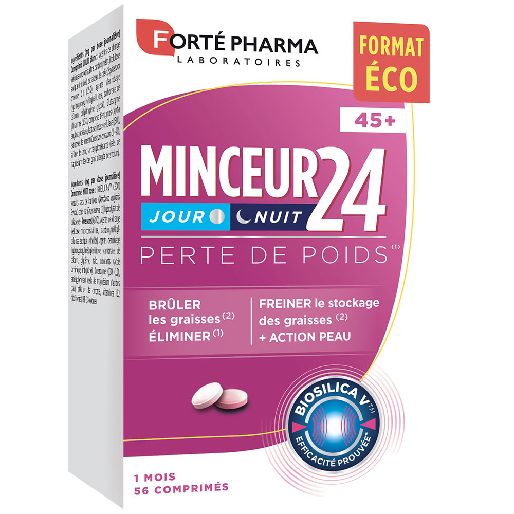Forté Pharma Minceur 24 Pérdida de peso día y noche mujer 45 años y más 56 comprimés 56 comprimidos