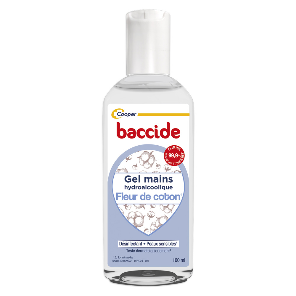 Baccide Gel desinfectante de manos hidroalcohólico flor de algodón piel sensible 100 ml