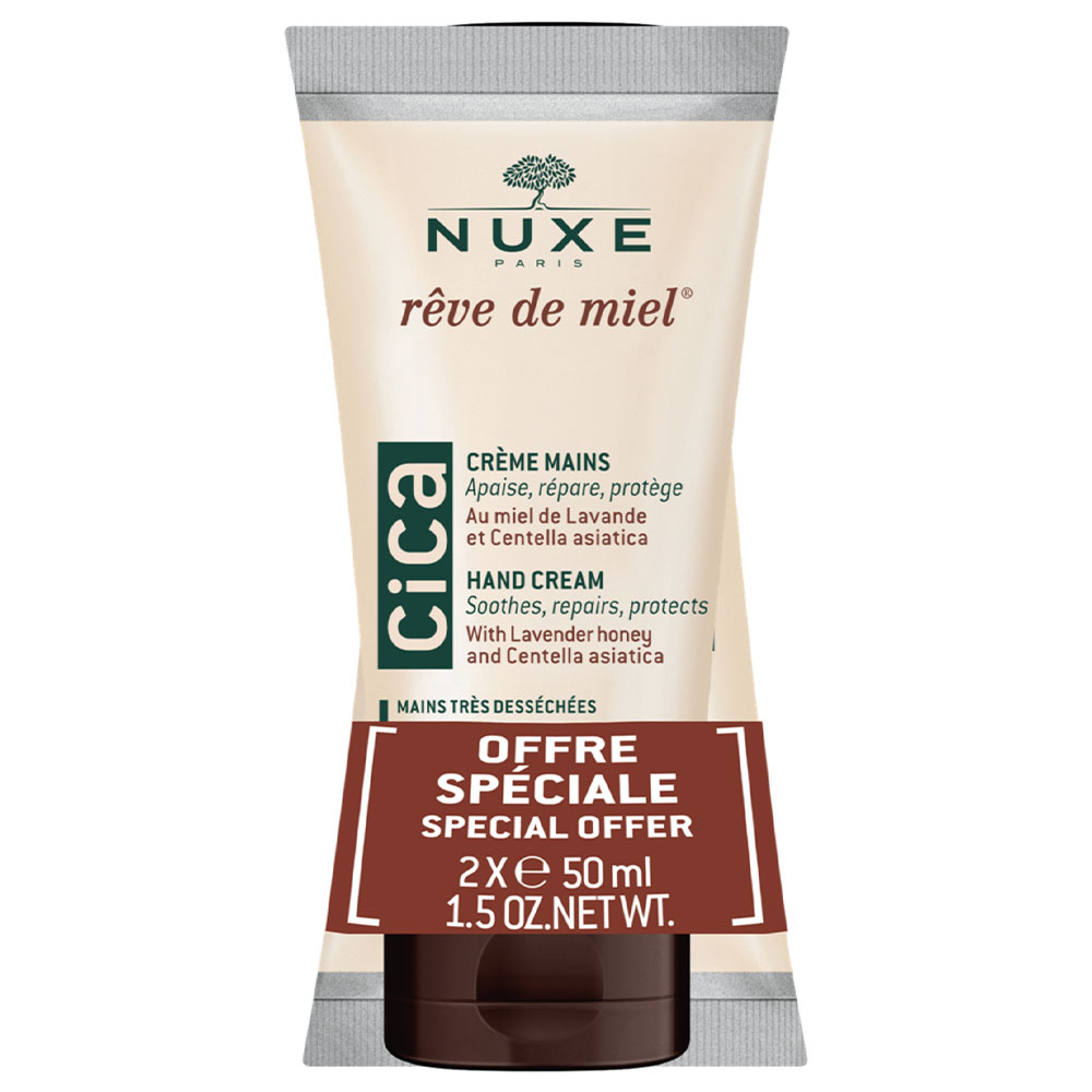 Nuxe Reve De Miel Crema de Manos CICA Piel seca y dañada 2x50ml