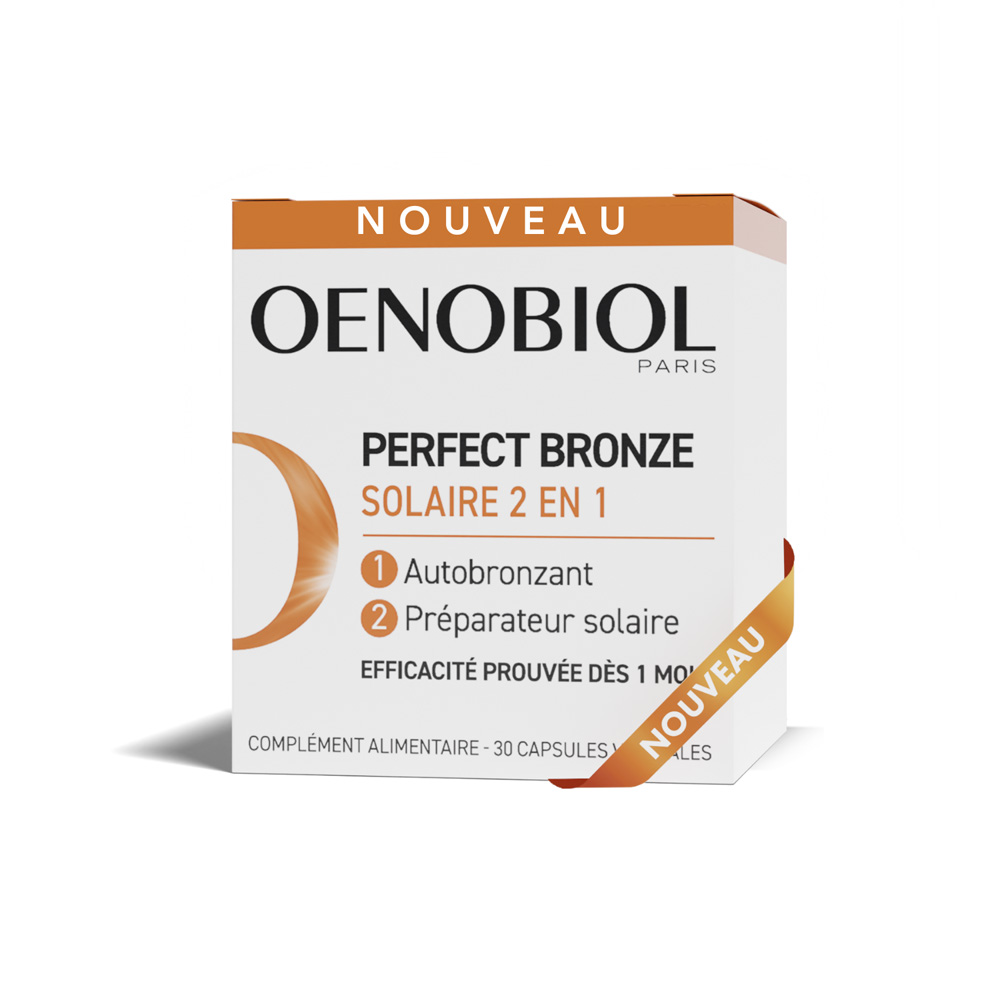 Oenobiol Perfect Bronze Solar 2 en 1 autobronceador y preparador solar 30 cápsulas
