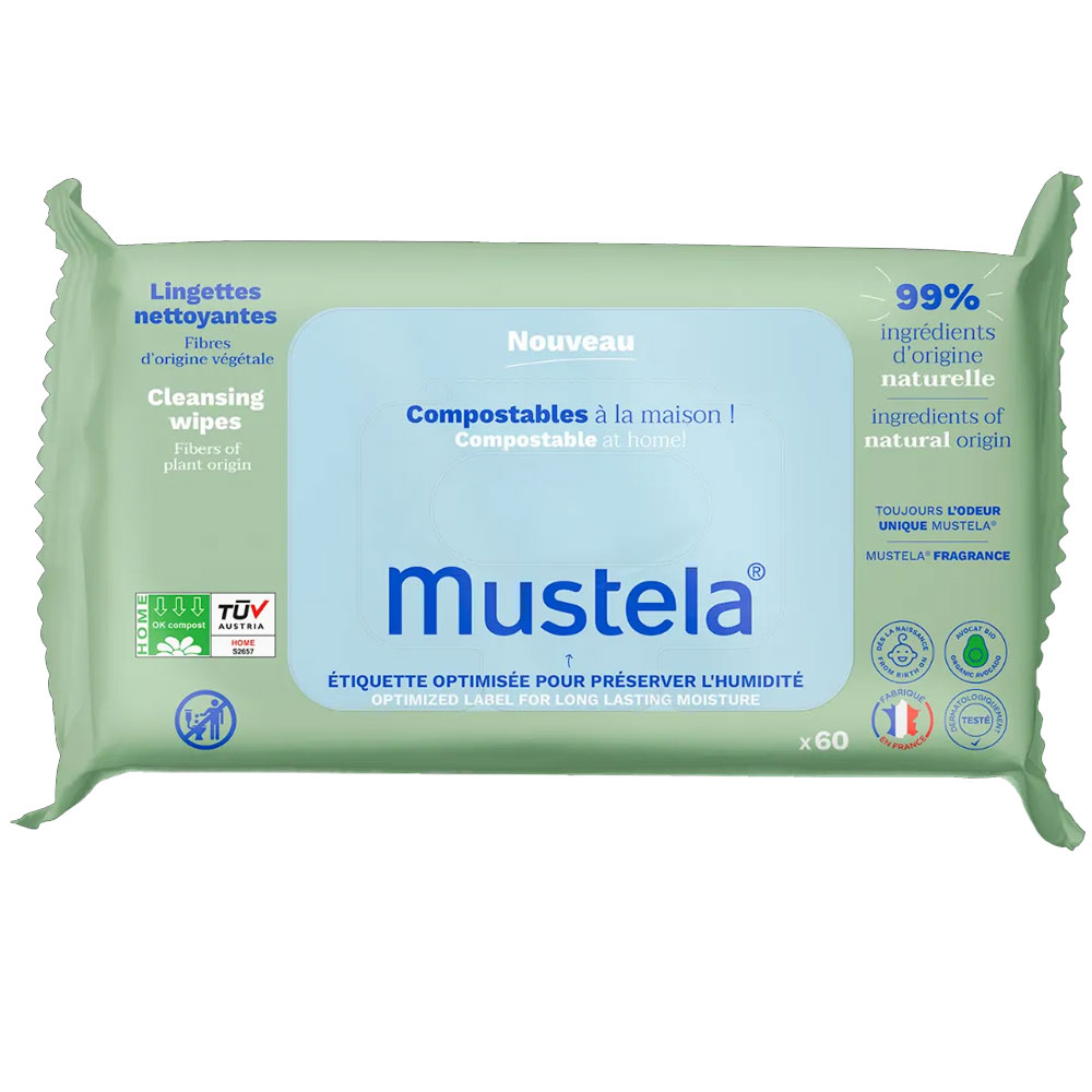 Mustela Paños de limpieza compostables Perfumado x60