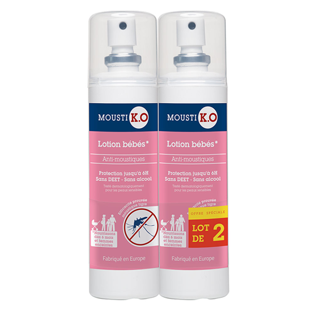 Mousti K.O Loción antimosquitos +6 Meses 2x100 ml