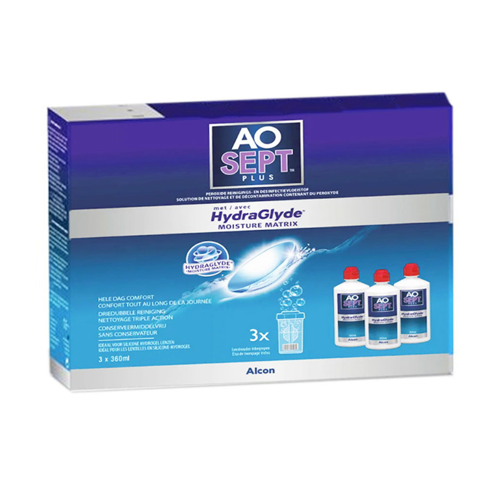 Alcon Aosept Cofre de Hidratación de la Matriz Hidratante Todo tipo de lentes 3x360ml