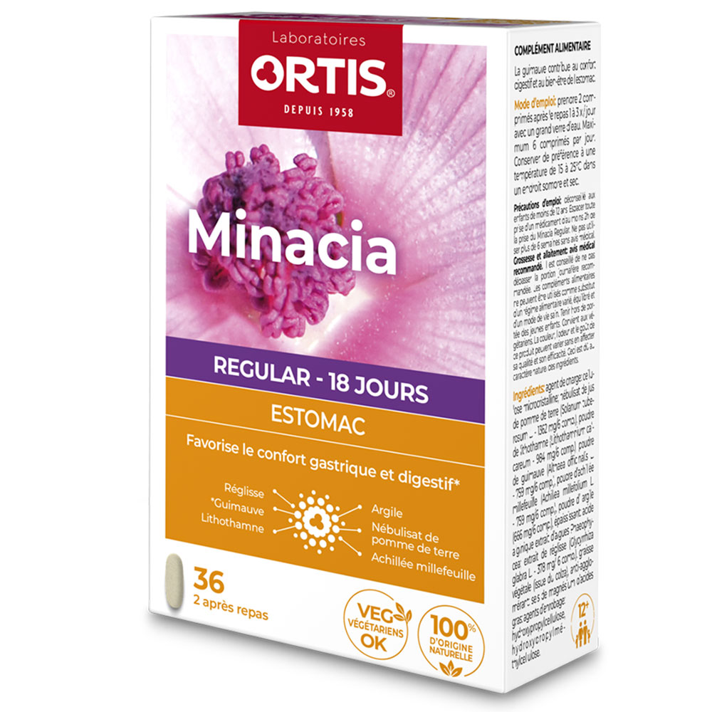 Ortis Minacia Regular 36 comprimidos