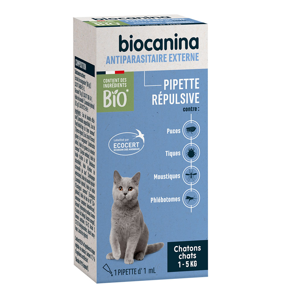 Biocanina Antiparasitario Externo Repelente gatos 1kg - 5kg 1 pipeta