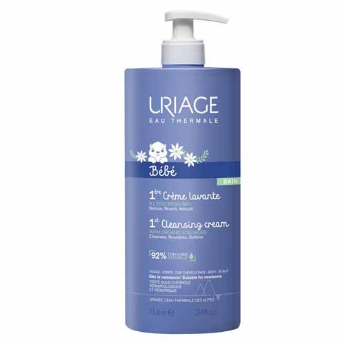 Uriage Bebé Bebe Primera Crema Limpiadora Rostro, Cuerpo Y Cuero Cabelludo 1l