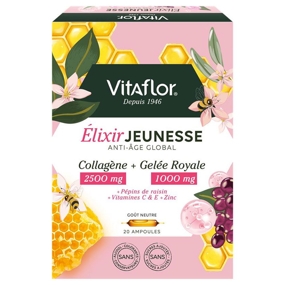 Vitaflor Elixir Jeunesse Global Antiedad Sabor neutro 20 ampollas