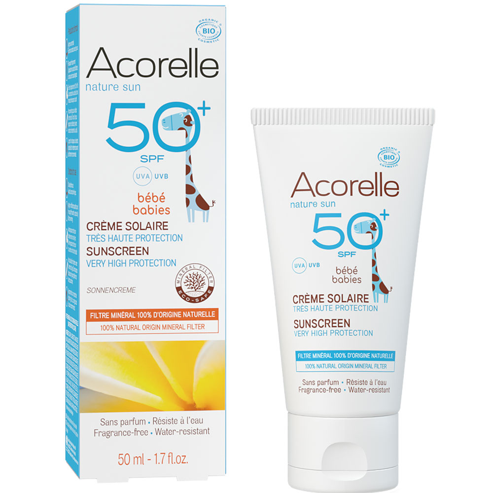 Acorelle Crema solar Bio SPF50+ para bebés 50 ml