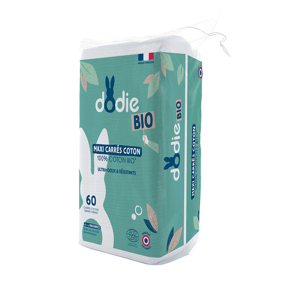 Dodie Maxi Cuadrados Algodón Bio X60 Ultra-Doux Résistants x60