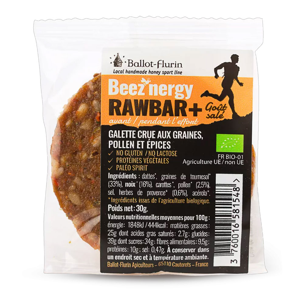 Ballot-Flurin Beez'nergy Rawbar Galleta salada con semillas, polen y especias 30g