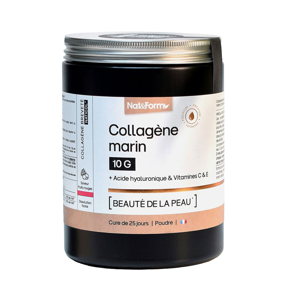 Nat&Form Colágeno Marino 10g Belleza de la piel Sabor a bayas rojas 315g