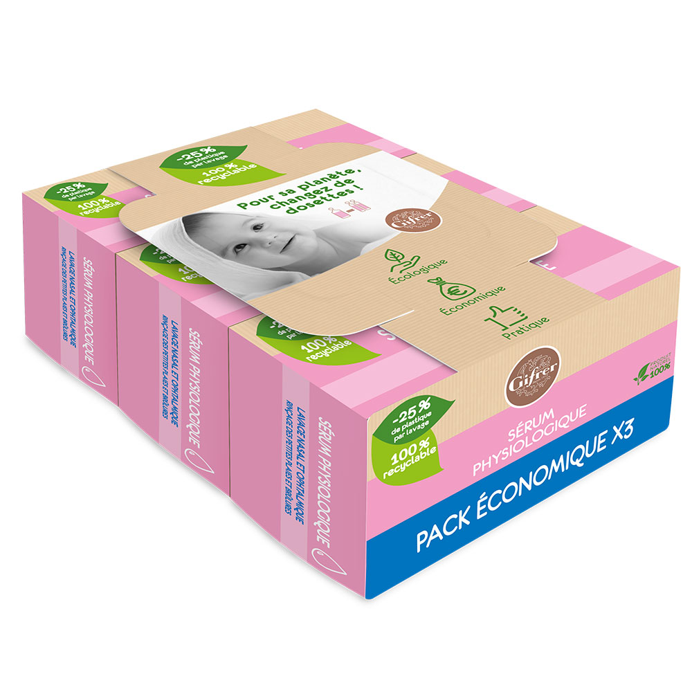 Gifrer Physiologica Suero fisiológico bebé 3 cajas de 24x10ml