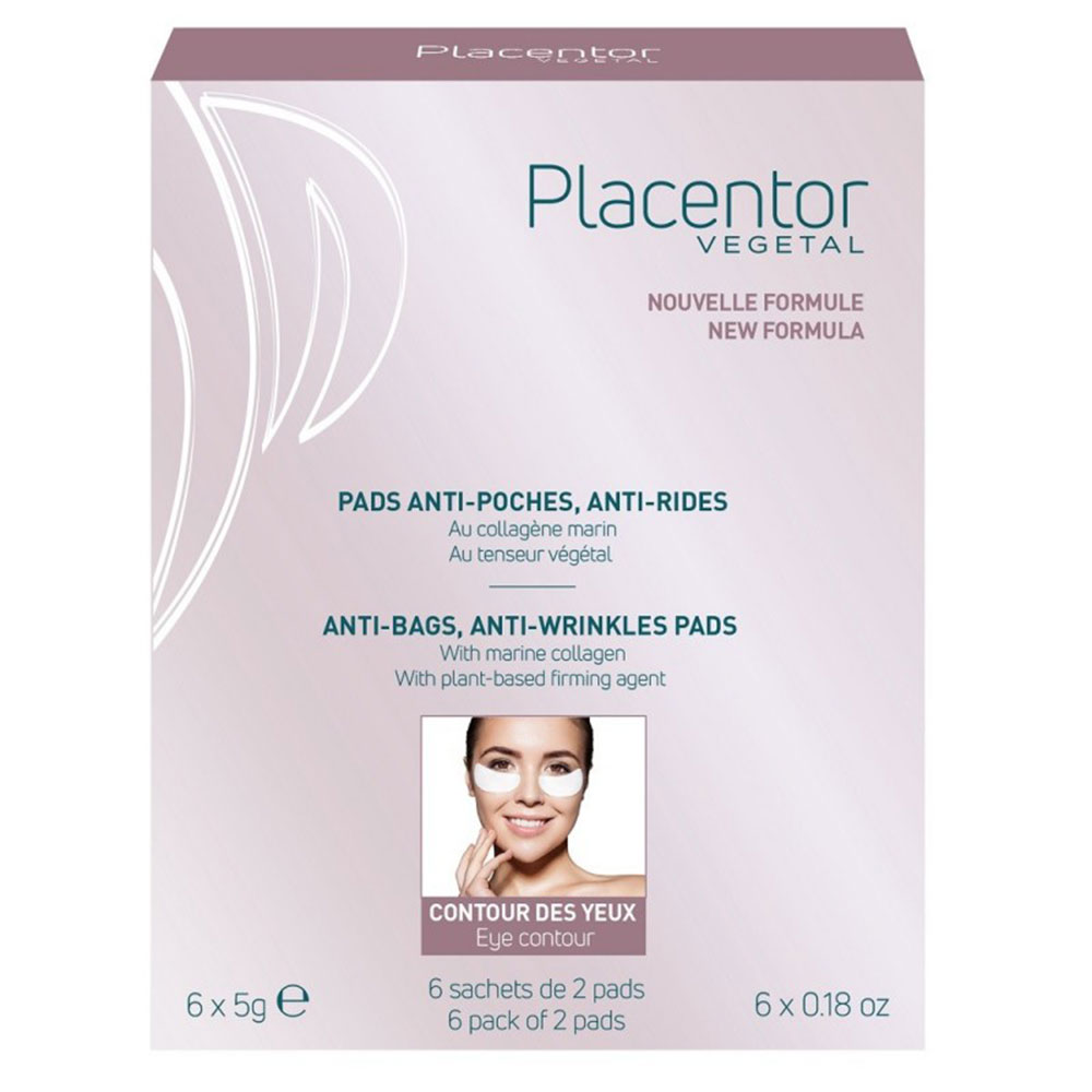 Placentor Végétal Pads Parches Antibolsas Antiarrugas Au Collagène Marin 12 Unidades