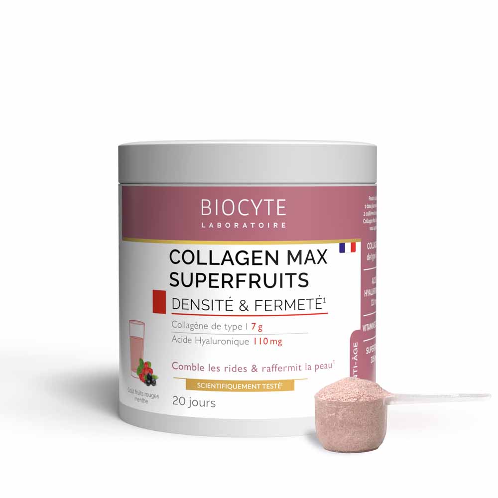 Biocyte Antiedad Collagen Max Superfruits sabor frutos rojos y menta 260 g