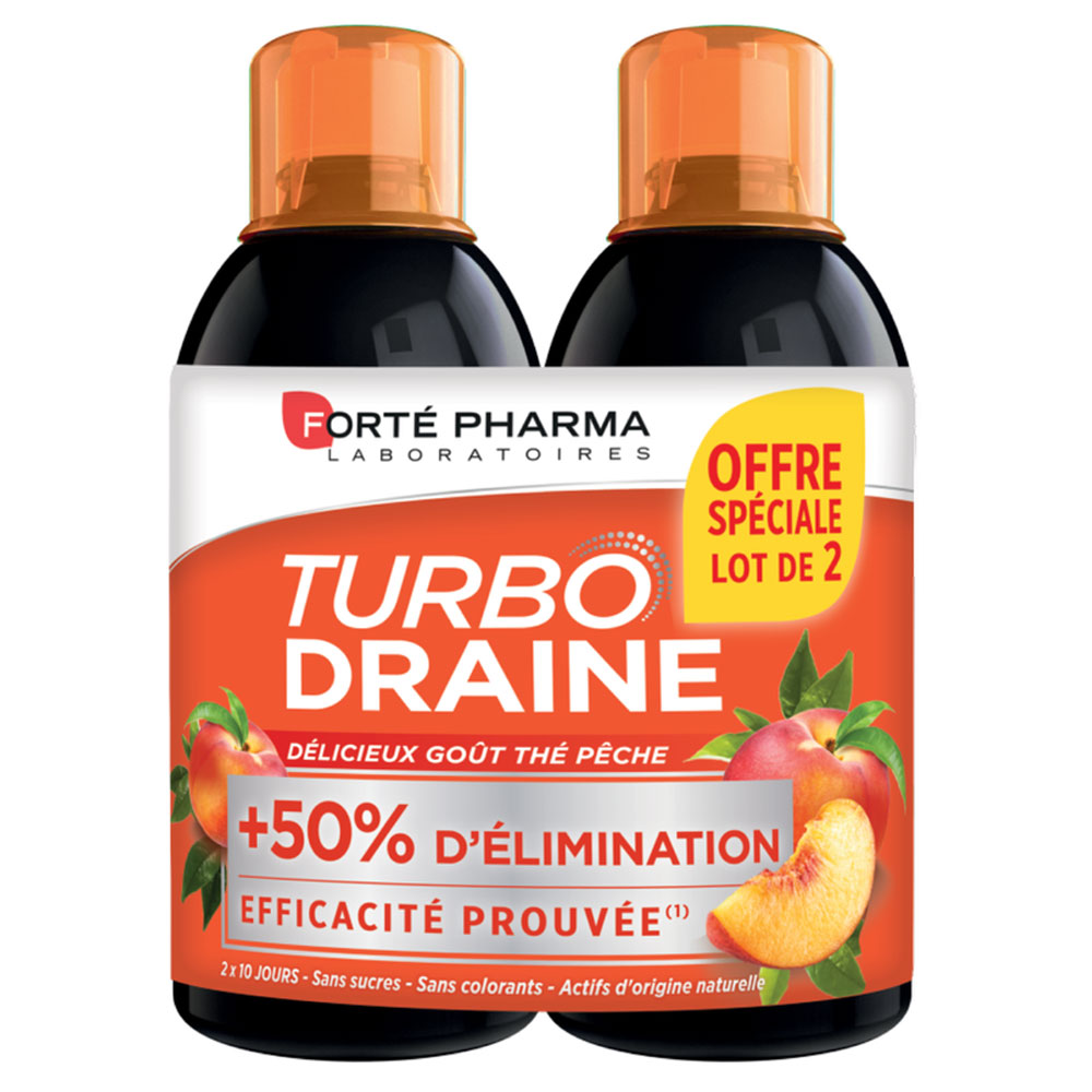 Forté Pharma TurboDraine Turbodraine té melocotón 2x500ml