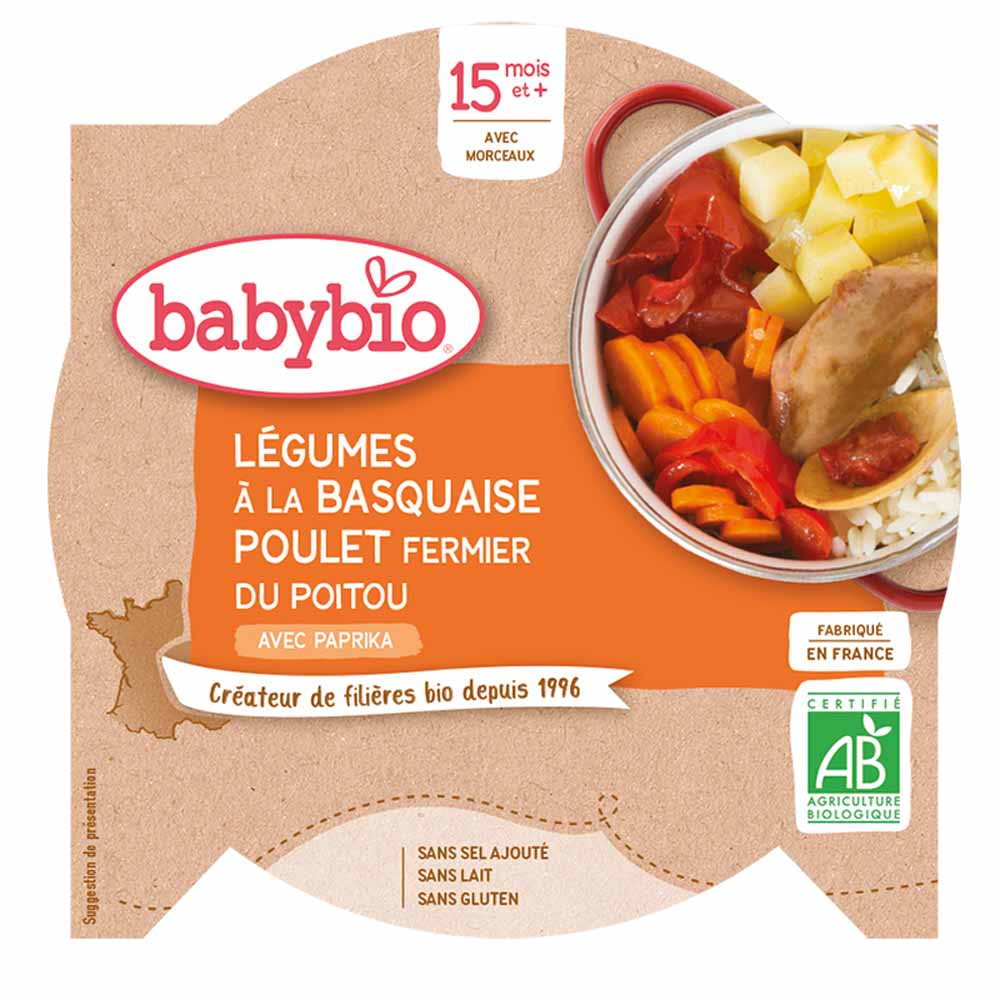 Babybio Plato Con Tropezones A Partir De 15 Meses 260g