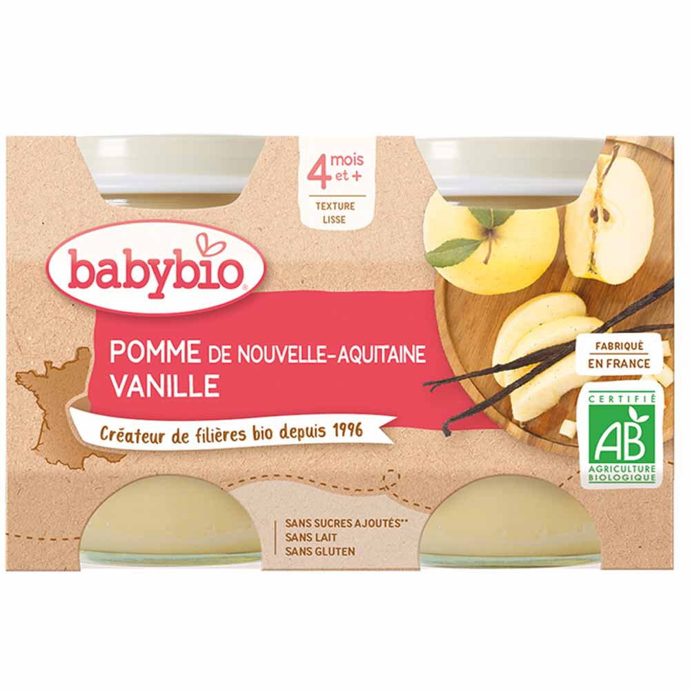 Babybio Frutas Potitos bio a partir de 4 meses 2x130g