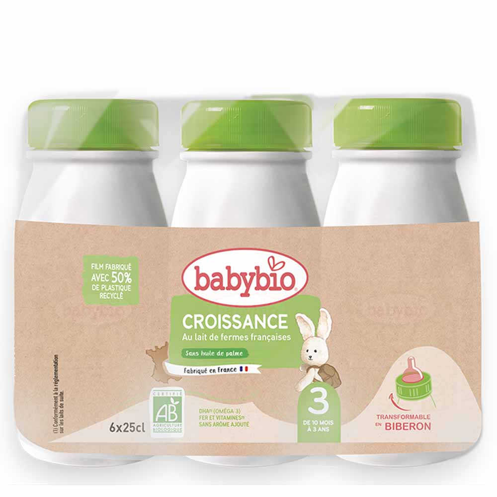 Babybio Crecimiento orgánico Leche A partir de 10 meses 6x25cl