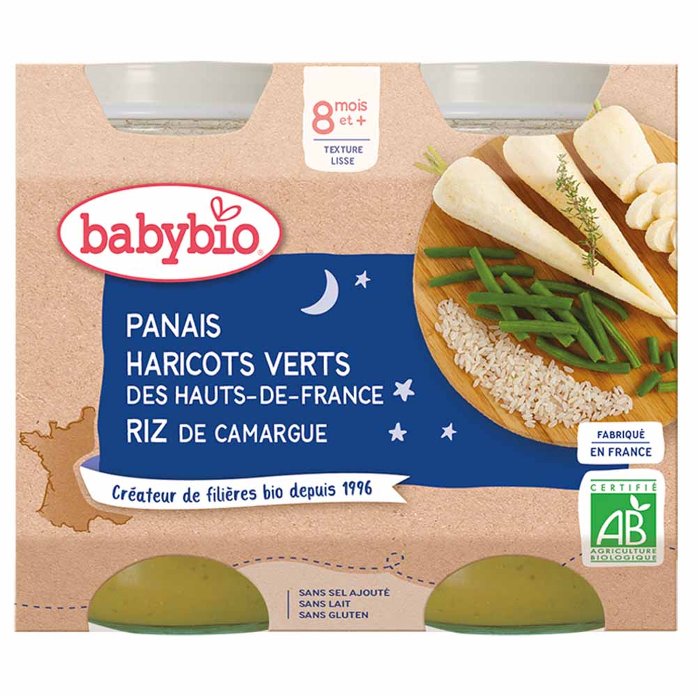 Babybio Buenas noches My 1st Organic Melting Pieces a partir de 8 meses 2x200g
