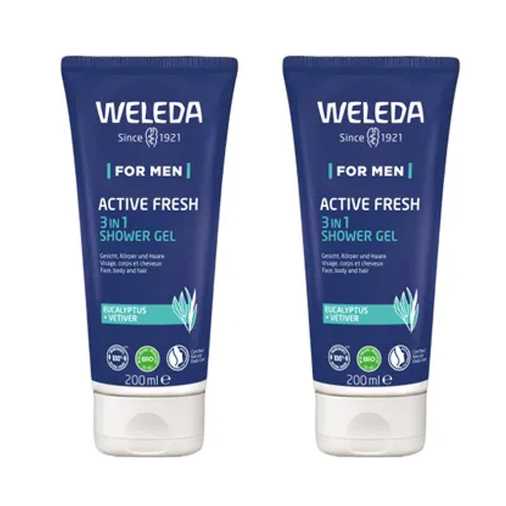 Weleda Hombre Active Fresh 3 en 1 Gel Douche 2x200ml